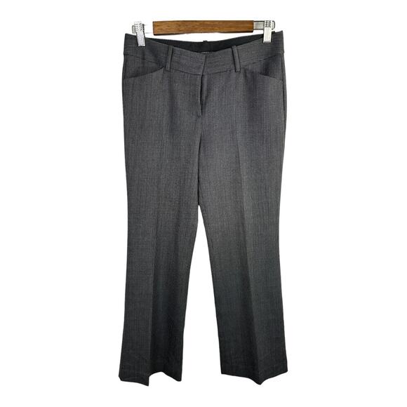 Theory Womens size 2 Wool Blend Straight Leg Flat Front Trousers Pants Gray - Picture 1 of 9